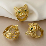 Pave zircon tiger ring