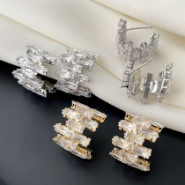 Pave fashion zircon hoop