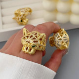 Pave zircon tiger ring
