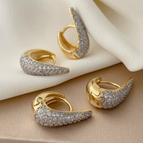 Pave two tone simple hoop