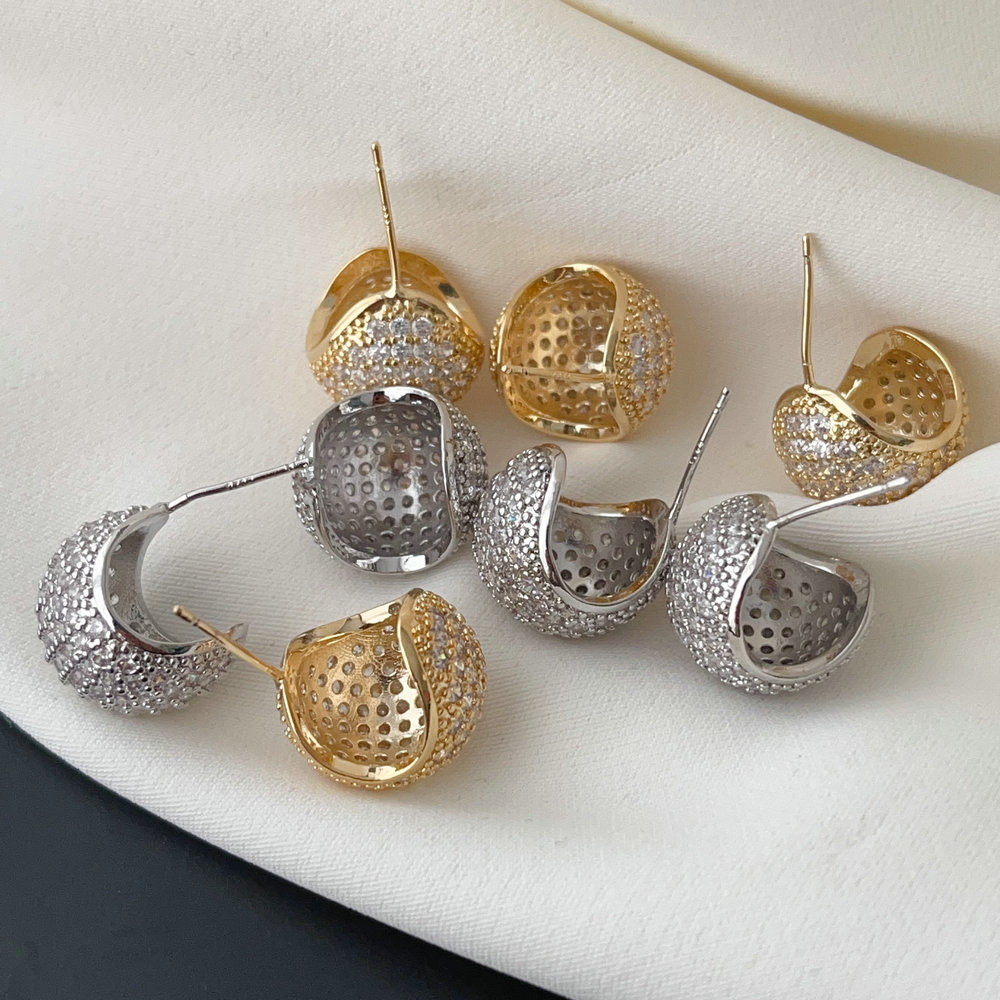 Pave zircon teardrop earrings