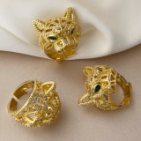 Pave zircon tiger ring