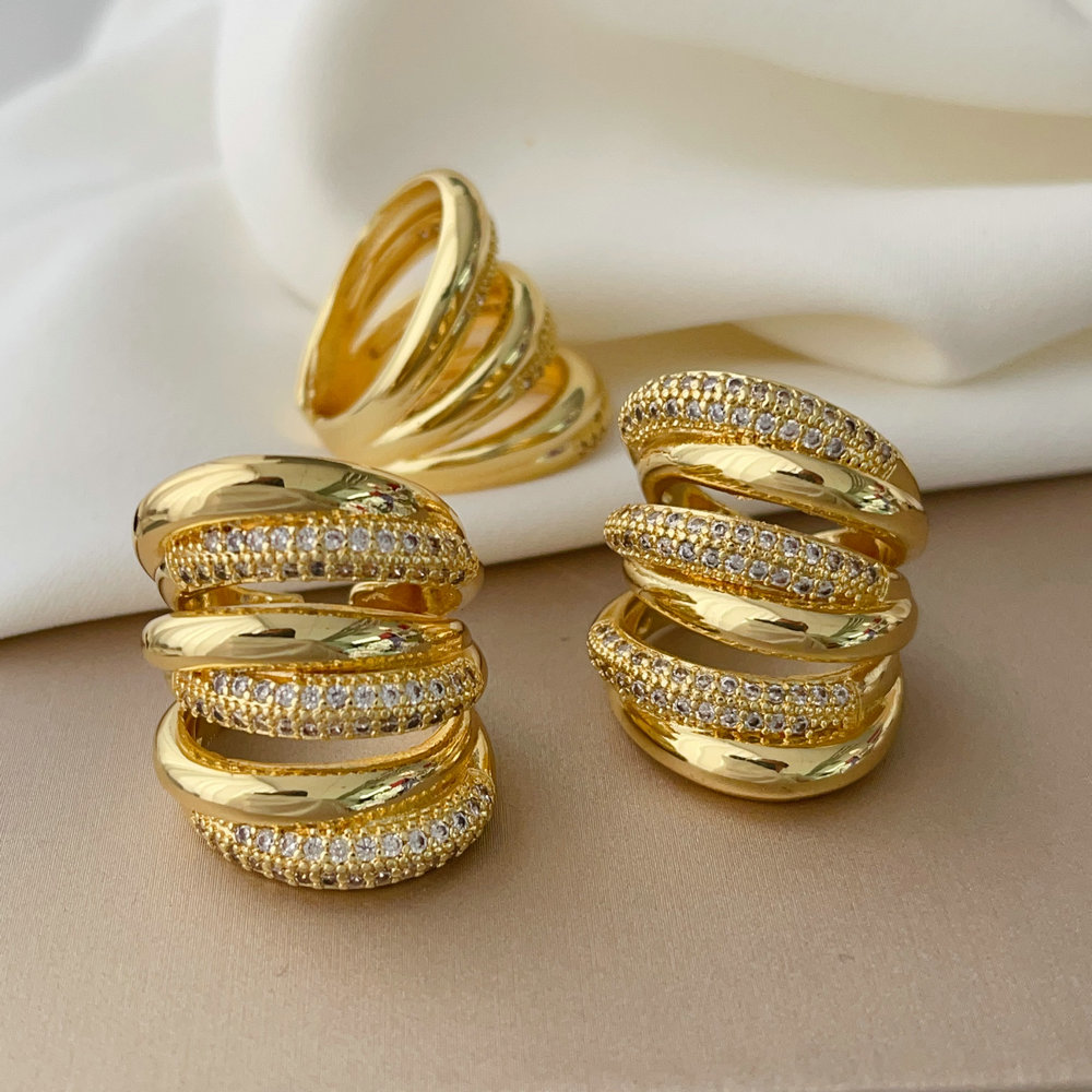 Pave zircon chunky ring