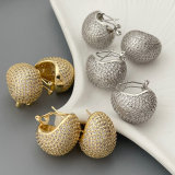 Pave zircon chunky teardrop earrings