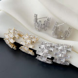 Pave fashion zircon hoop