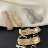 Pave zircon bar earrings