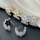 Pave fashion zircon hoop