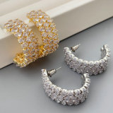 Pave zircon chunky earrings