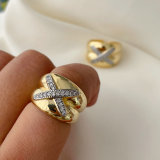 Pave zircon cross ring