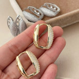 Pave zircon teardrop earrings