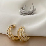 Pave zircon twist earrings