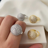 Pave zircon ball ring