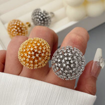 Pave chunky zircon ball ring