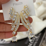 Pave zircon fashion earrings