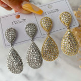 Pave zircon teardrop earrings