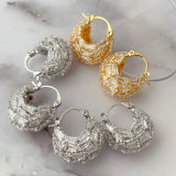 Pave zircon fashion hoop