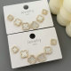 Set white clover earrings