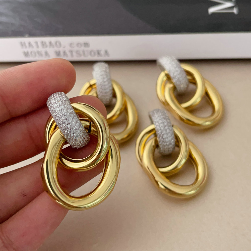Two tone twist earrings