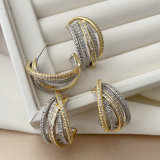 Two tone twist earrings