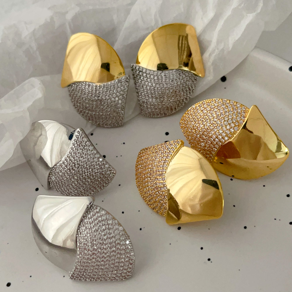 Pave fashion earrings