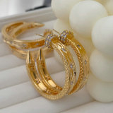 Pave chunky clover hoop