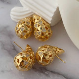 Pave star teardrop earings