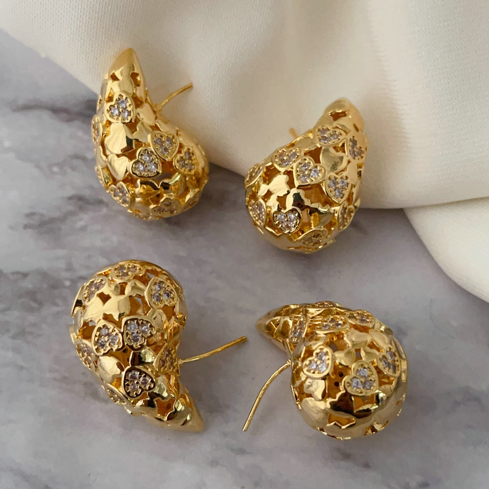 Pave star teardrop earings