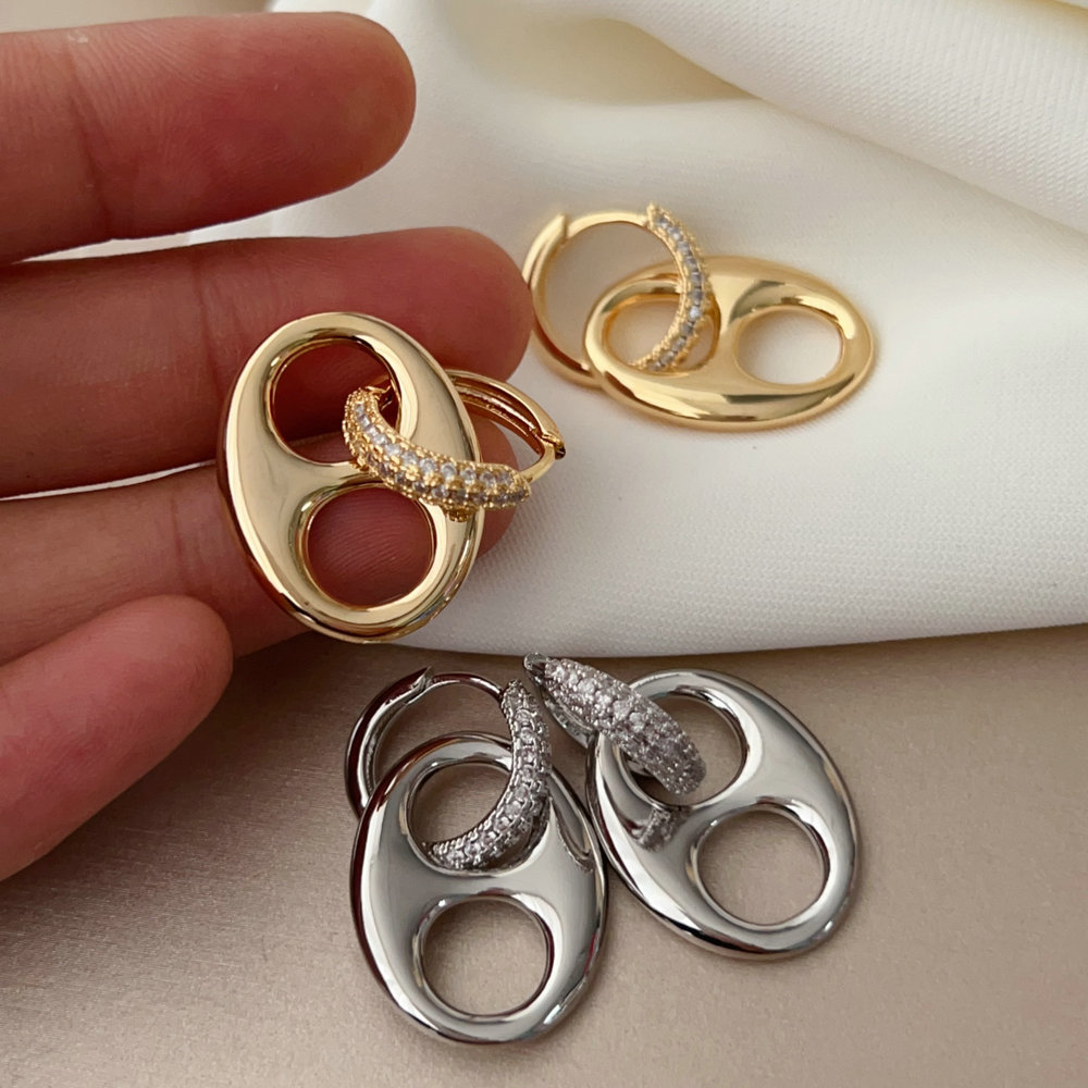 Pig nose charm earrings