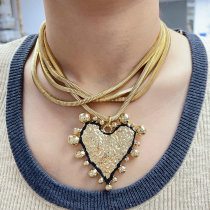 Fashion twist chunky heart necklace