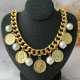 Chunky coin shell pearl necklace