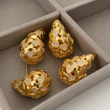 Pave star teardrop earings