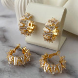 Pave zircn fashion hoop