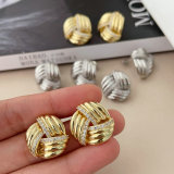 Pave twist earrings stud