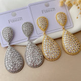 Pave zircon teardrop earrings