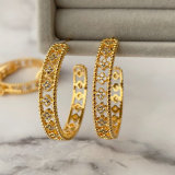 Pave chunky clover hoop