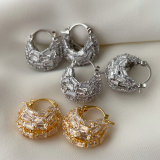 Pave zircon fashion hoop