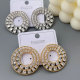 Pave zircon circle earrings