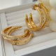 Pave chunky clover hoop