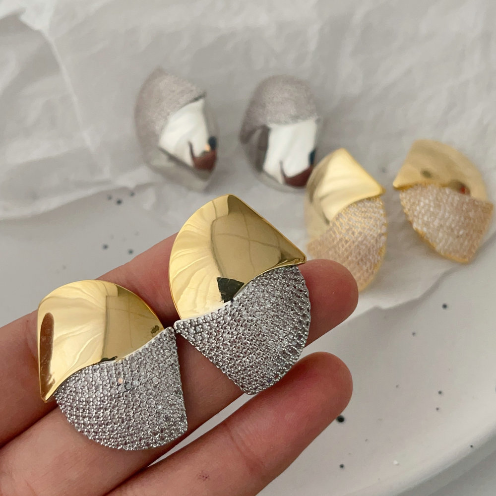 Pave fashion earrings