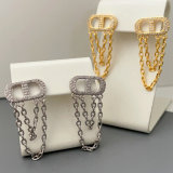 Pave cd chain tassel earrings