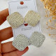 Pave zircon sqaure earrings