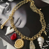 Shell charms chain necklace