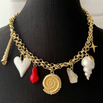 Shell charms chain necklace