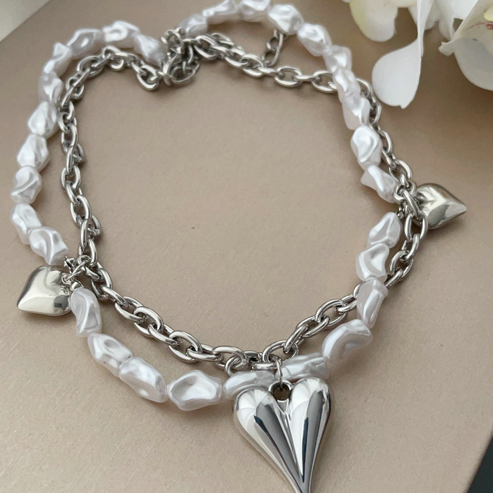 Design heart chain necklace