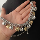 heart charm cuban chain necklace