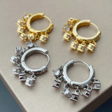 Pave zircon charm earrings
