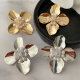 Pave flower earrings