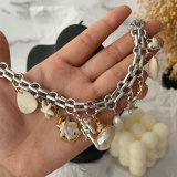 Shell charm cuban chain necklace