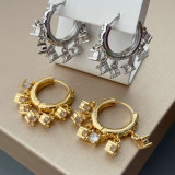 Pave zircon charm earrings