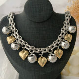 heart charm cuban chain necklace
